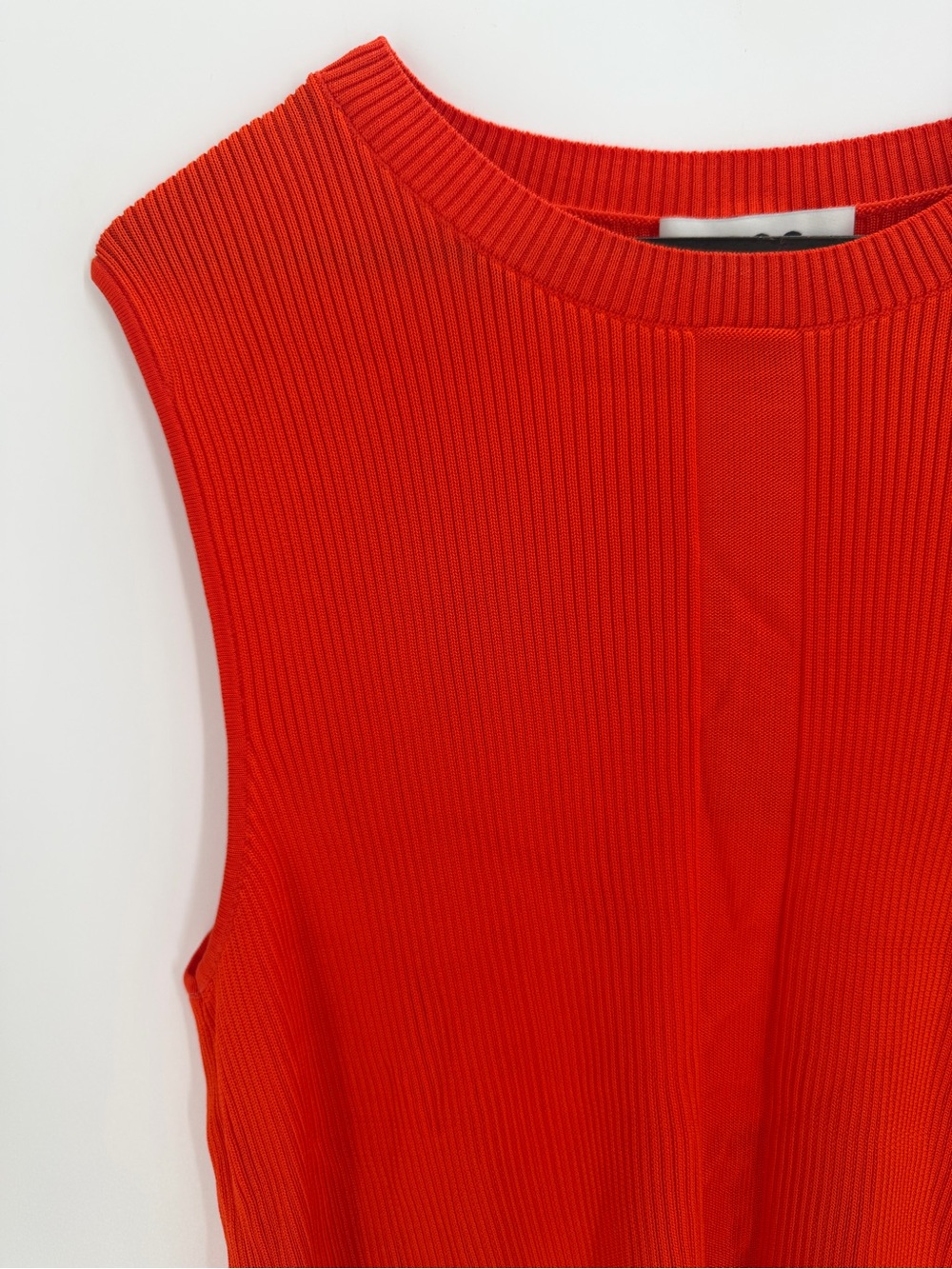 Cos Ribbed Knit Tank Top In Orange Red - Picture 4 of 7